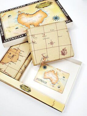 Vintage Australian Leather Wallet & Key Holder Set – (New)